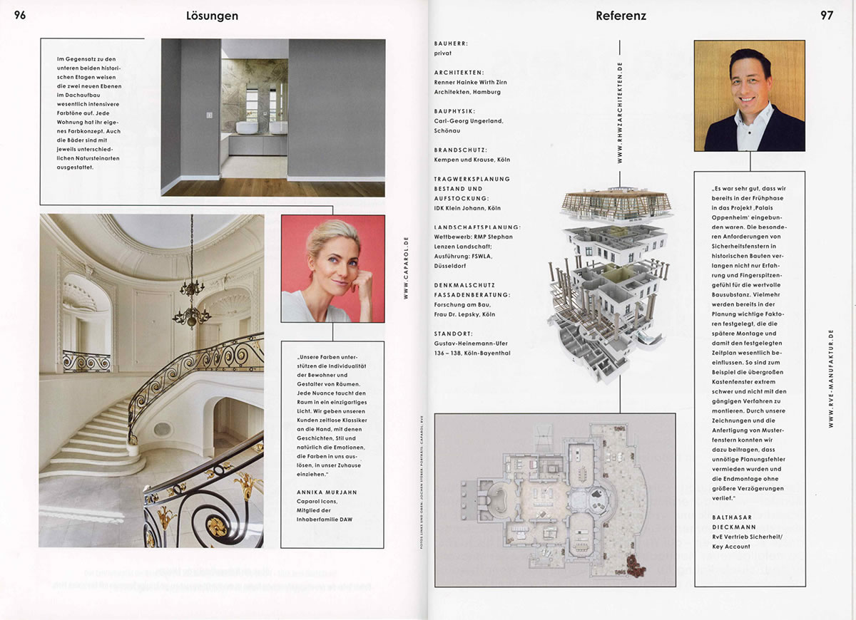 Vorstellung des Projekts, Palais Oppenheim, in Baunetz 5.21, Seite 96 - 97