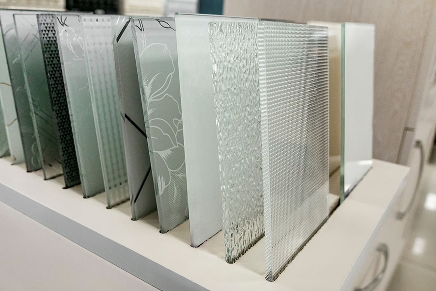 Verschiedene Glas-Musterplatten